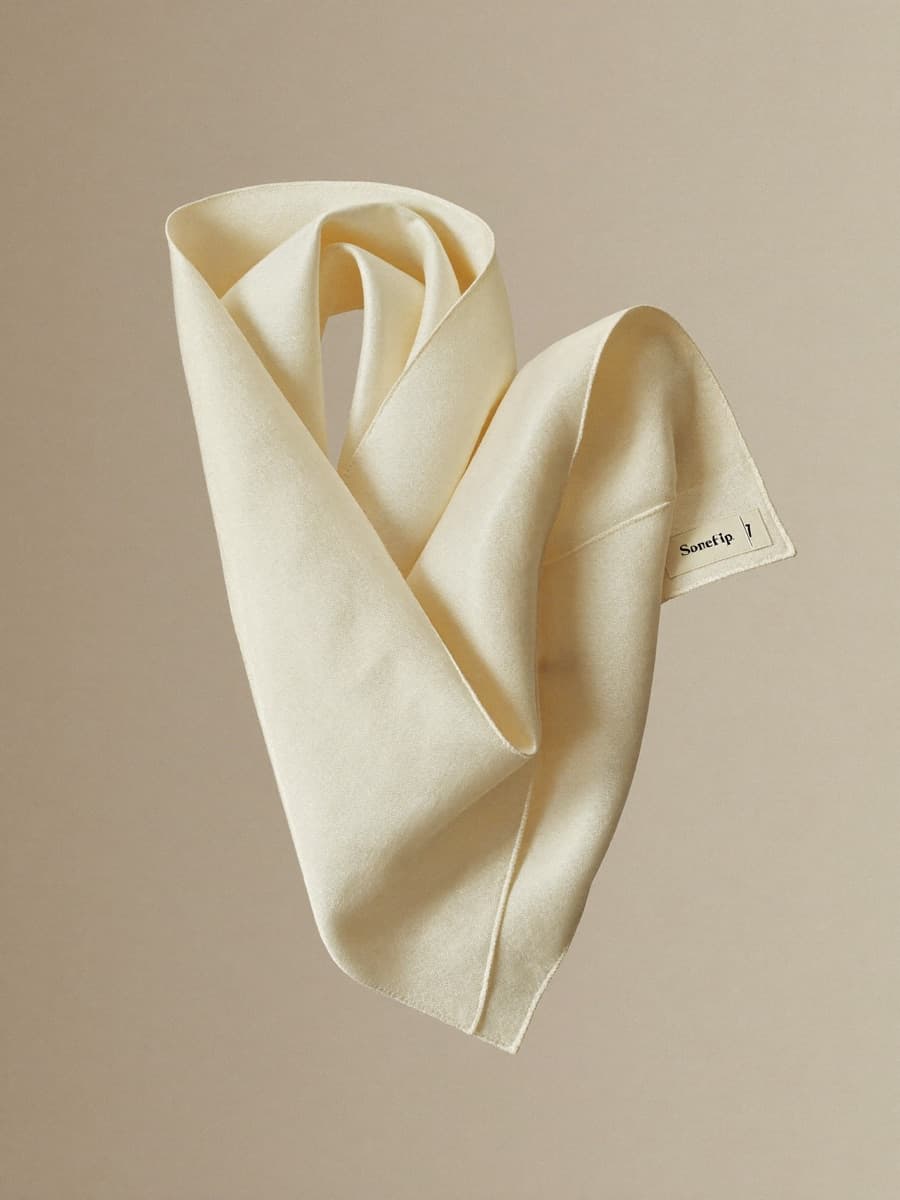 Maison Élan Ivory Silk Scarf
